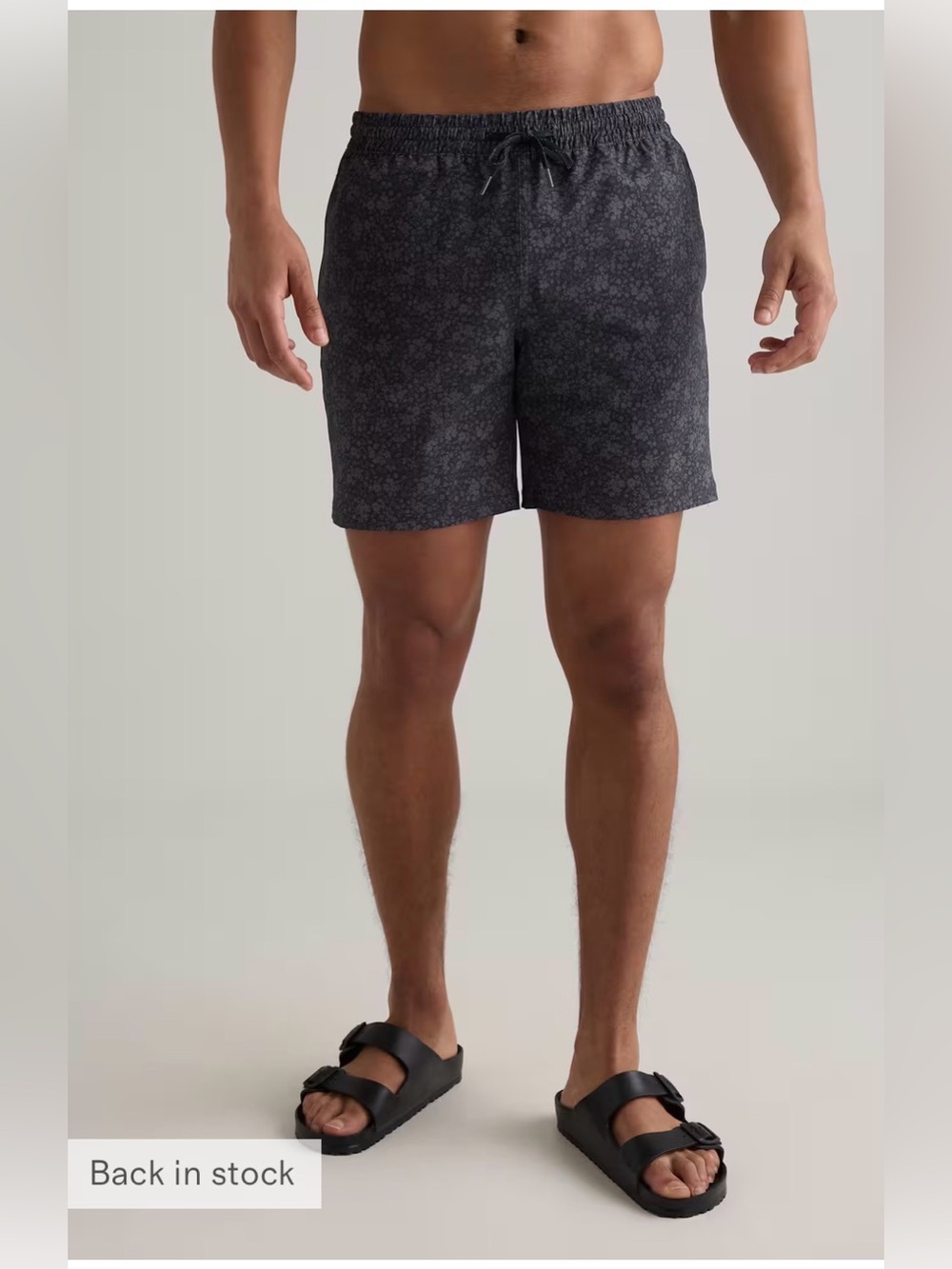 Quince Italian Swim Trunks 7” Grey Floral , Large